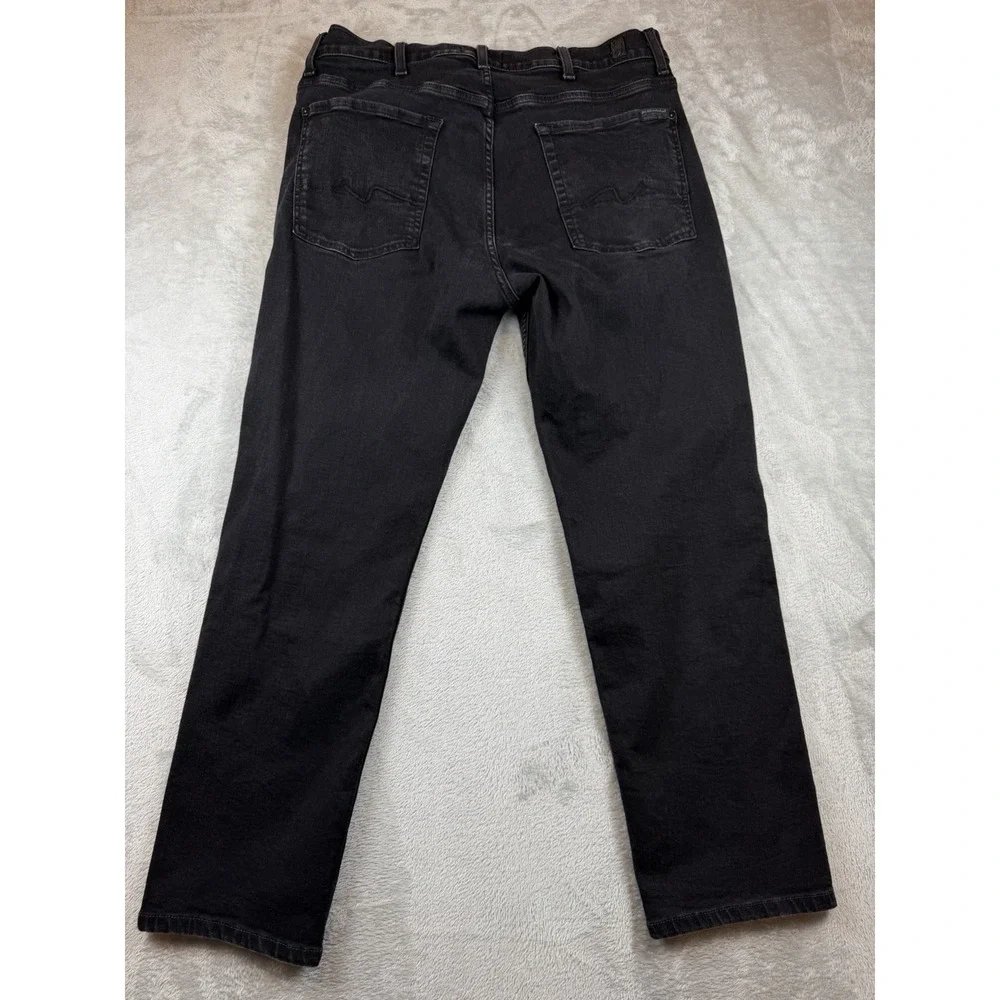 7 For All Mankind Jeans Men's 36 Black Standard Straight USA Denim Pants (35X28)